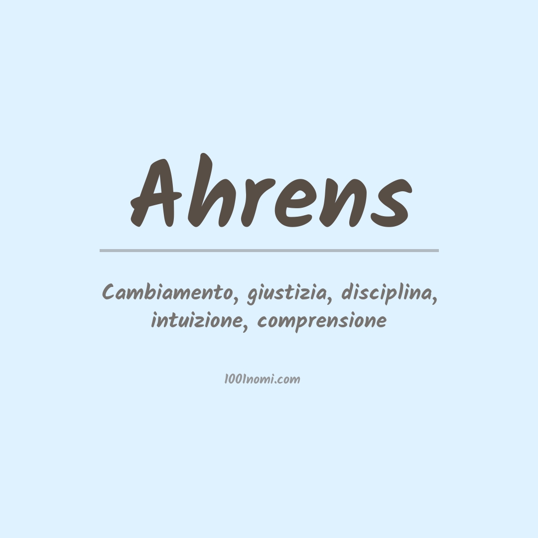 Significato del nome Ahrens