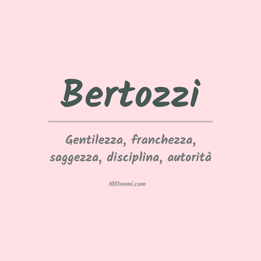 Significato del nome Bertozzi