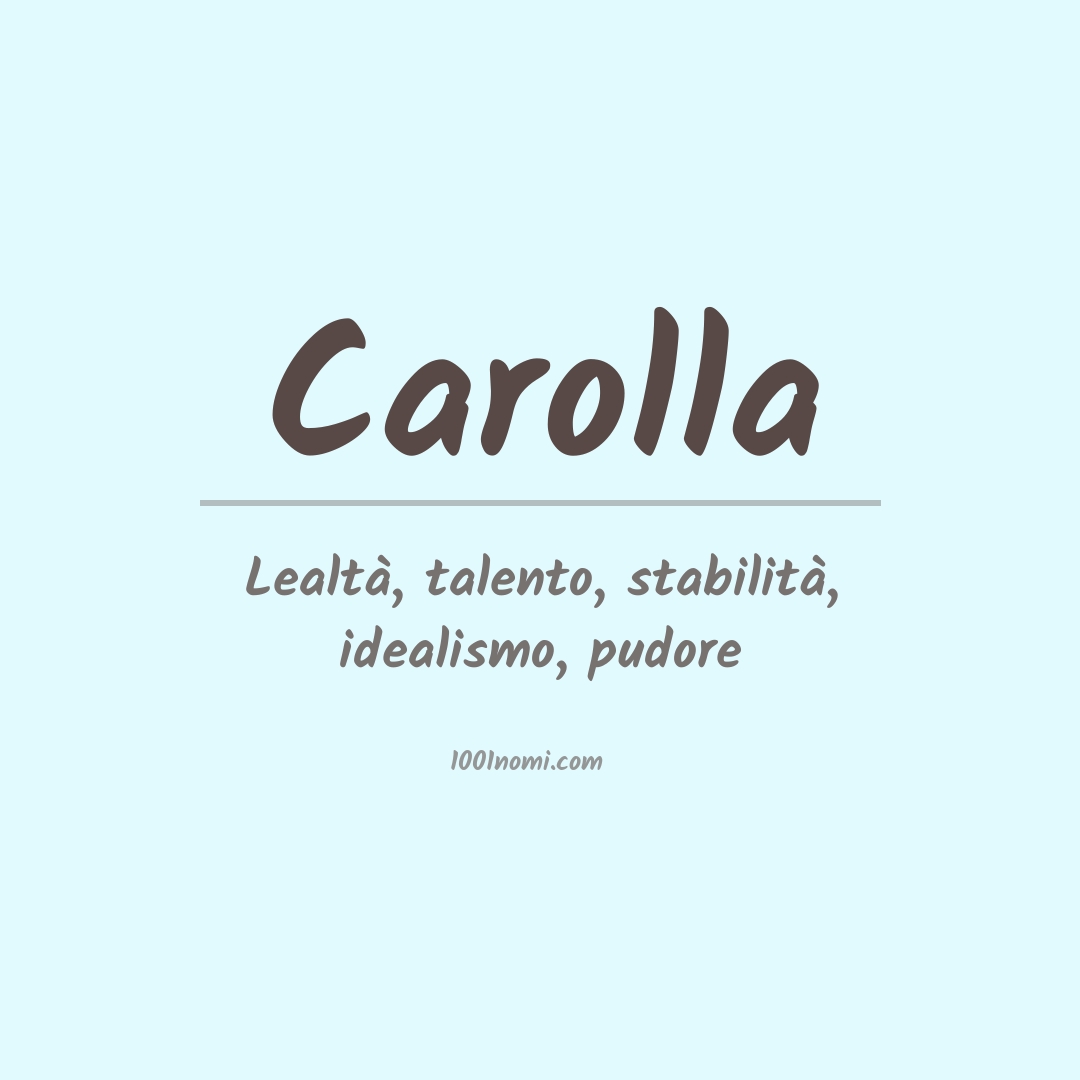 Significato del nome Carolla