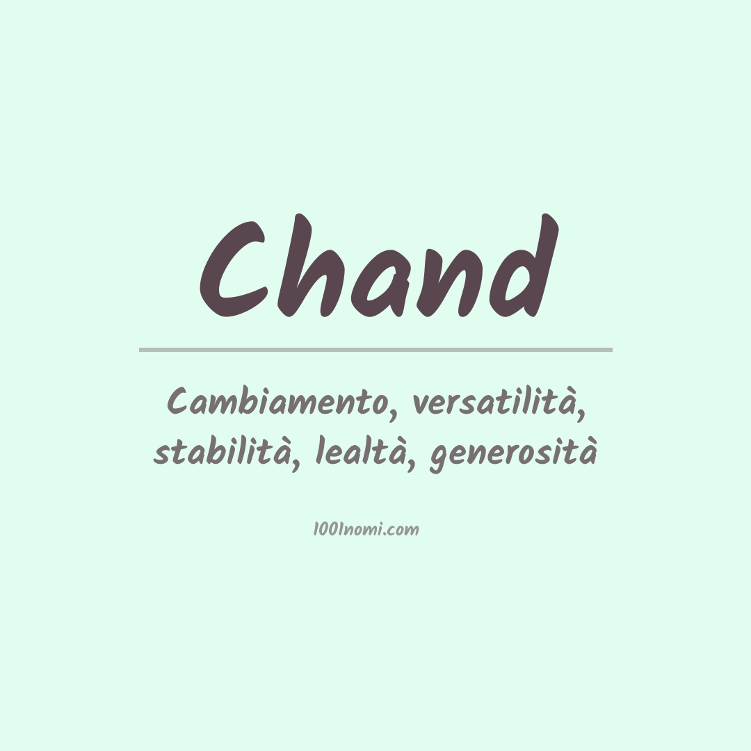 Significato del nome Chand