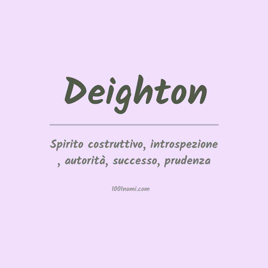 Significato del nome Deighton