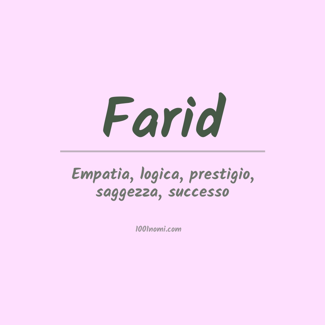 Significato del nome Farid