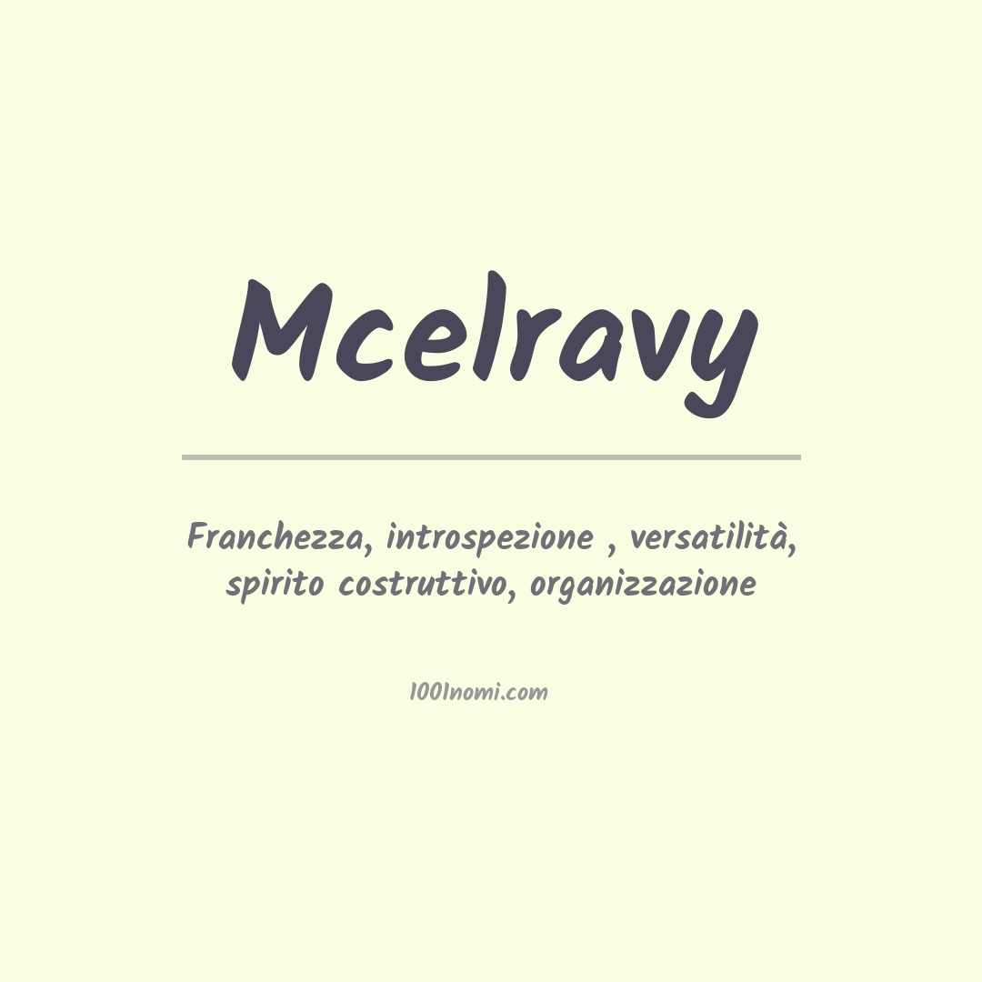 Significato del nome Mcelravy