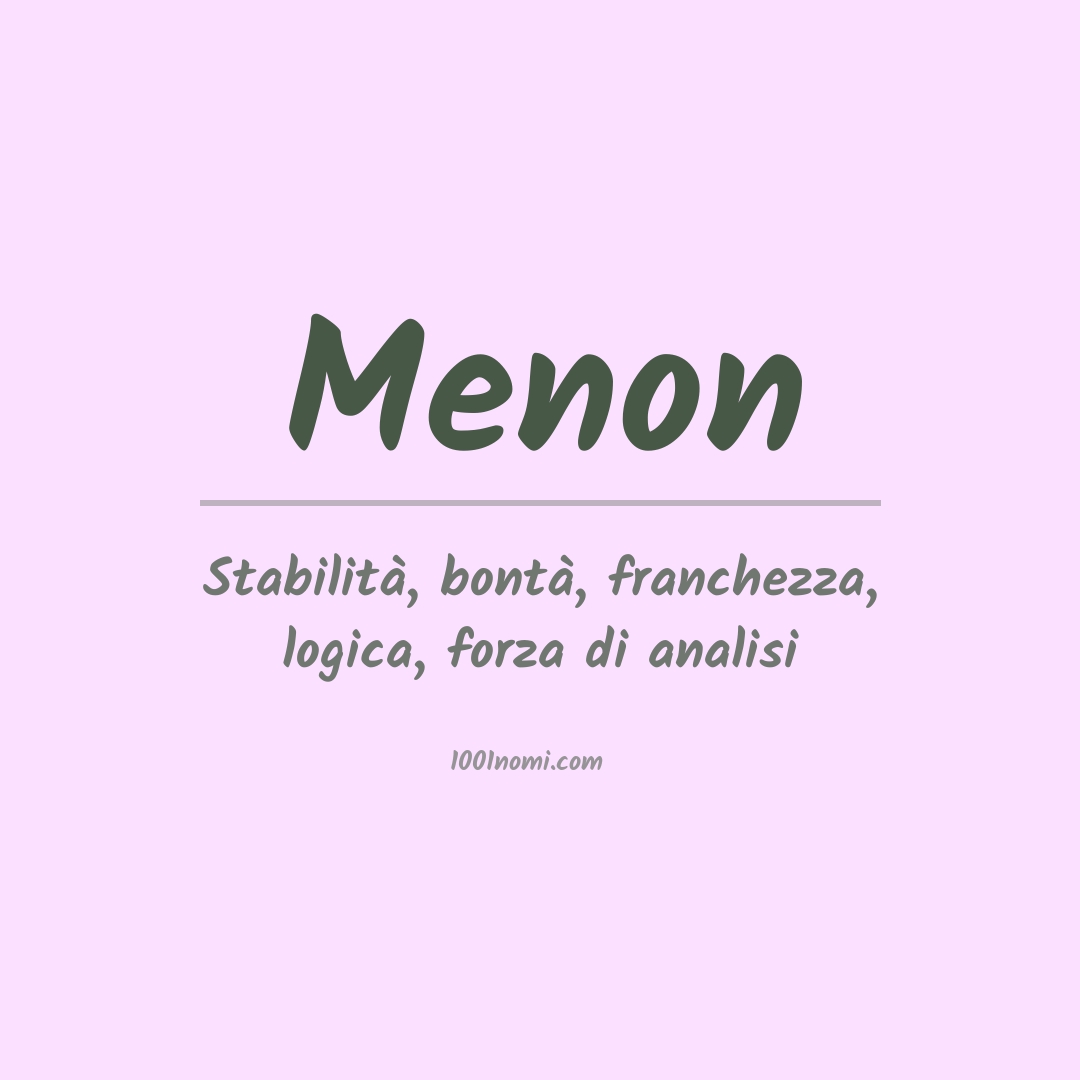 Significato del nome Menon