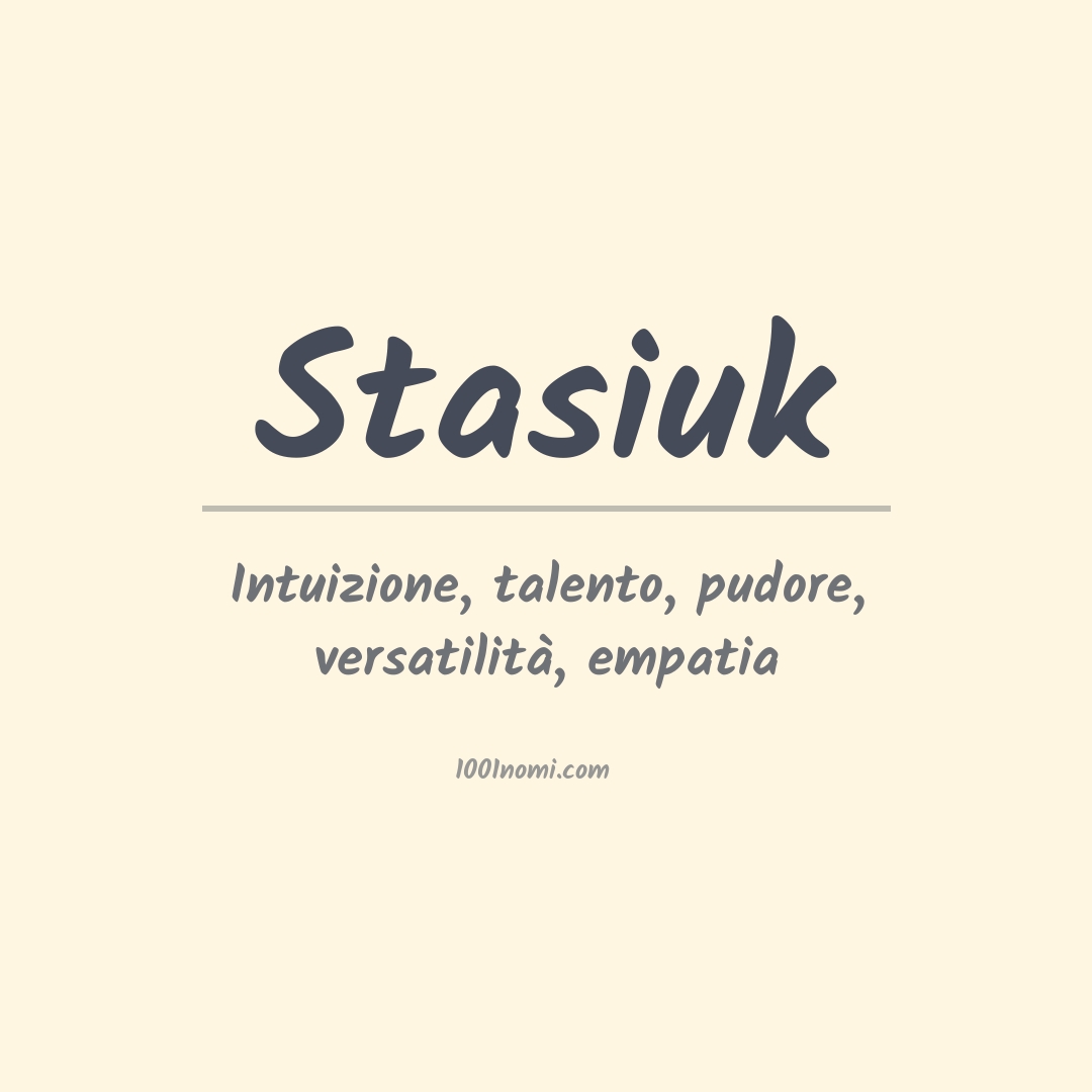 Significato del nome Stasiuk