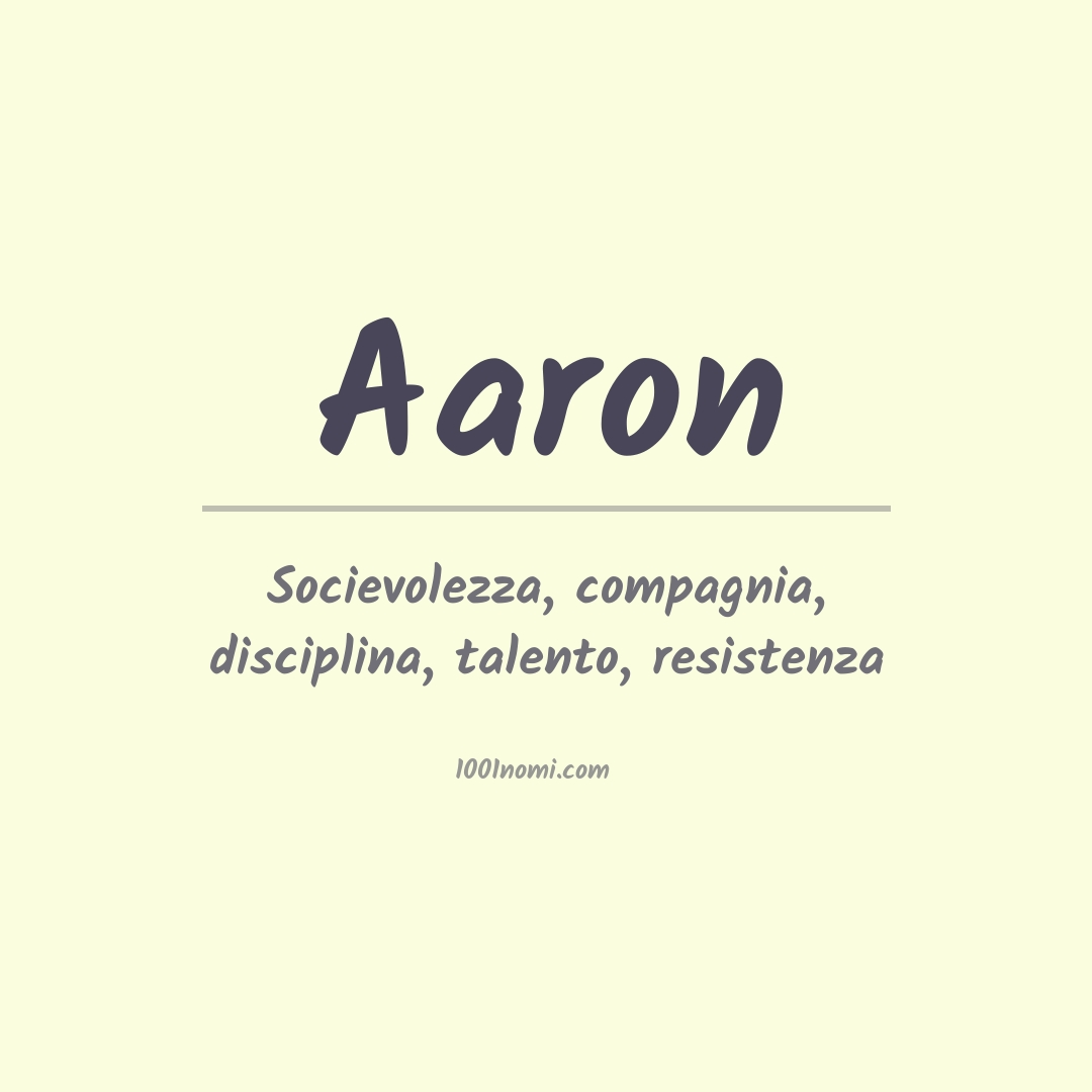 Significato del nome Aaron