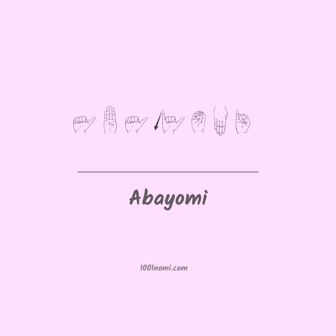 Abayomi nella lingua dei segni
