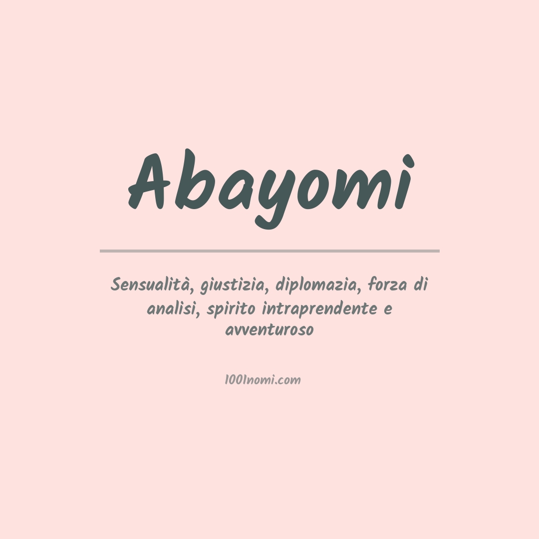 Significato del nome Abayomi