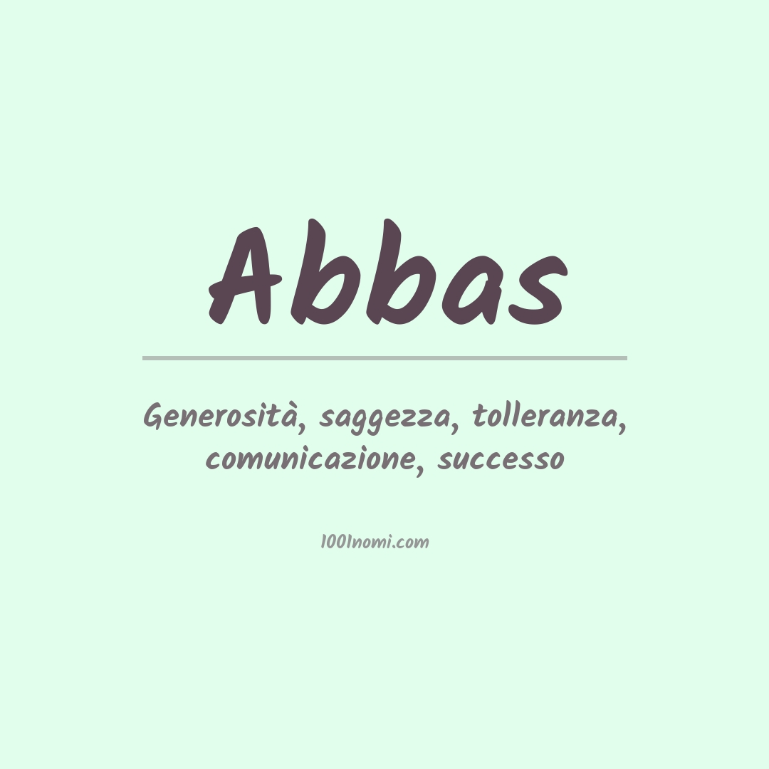 Significato del nome Abbas
