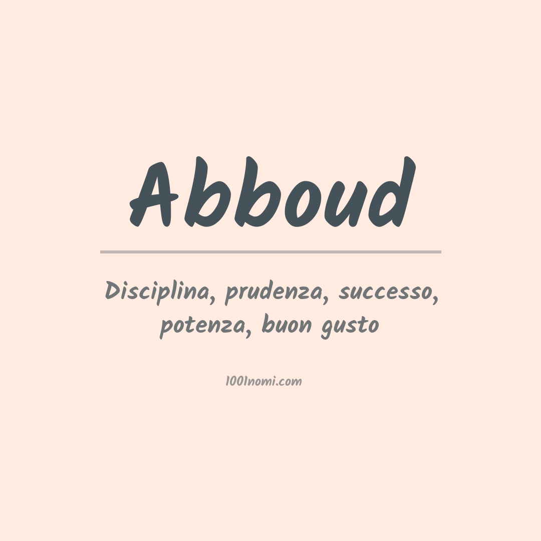 Significato del nome Abboud