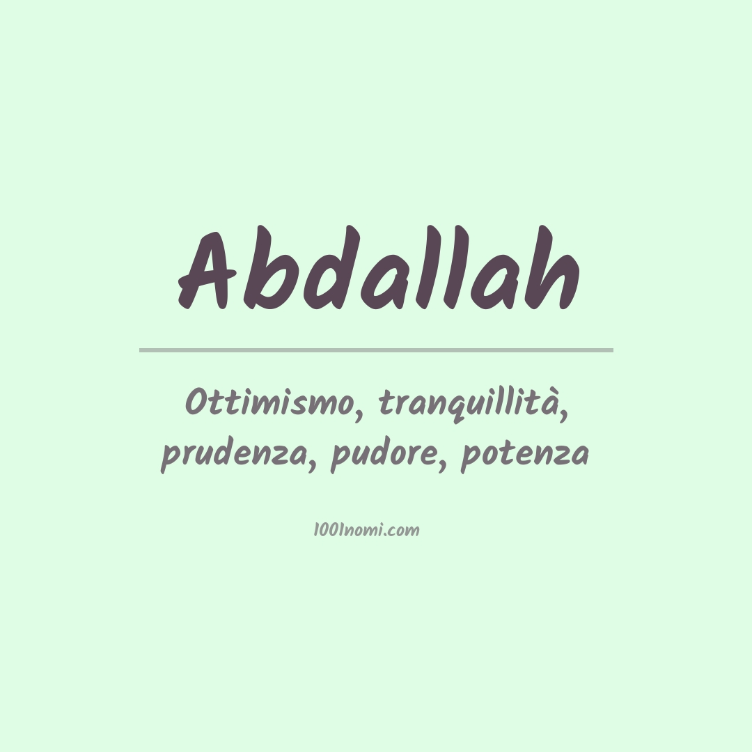 Significato del nome Abdallah