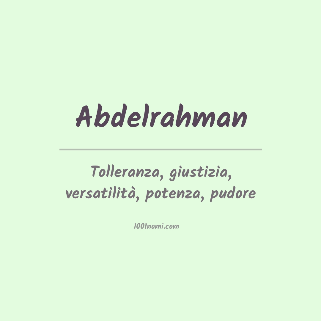 Significato del nome Abdelrahman