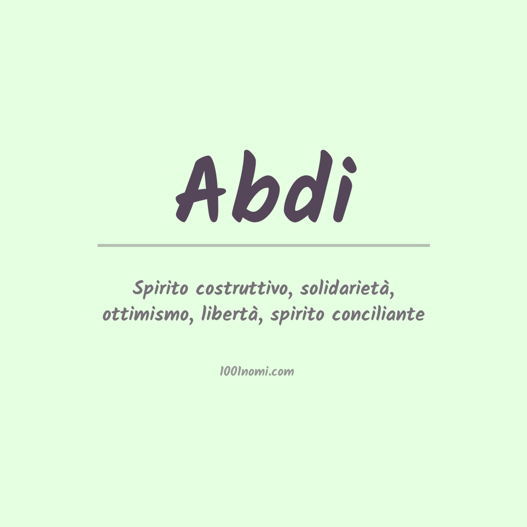 Significato del nome Abdi