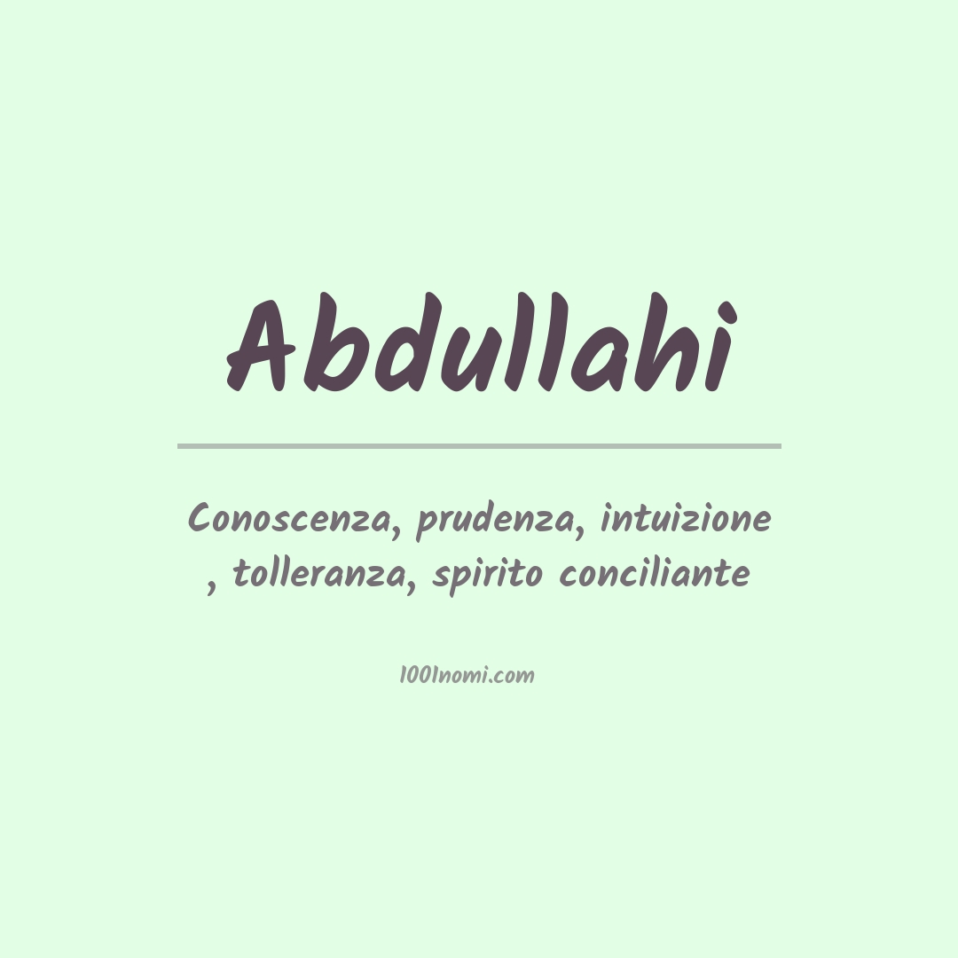 Significato del nome Abdullahi
