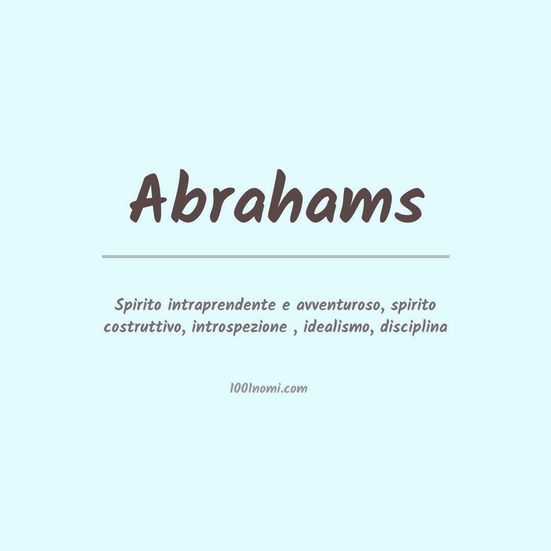 Significato del nome Abrahams