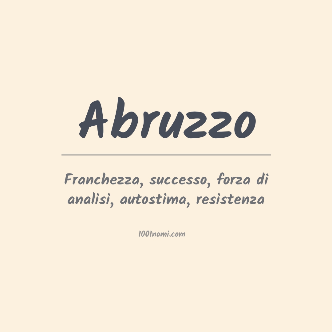 Significato del nome Abruzzo Significato del nome Abruzzo