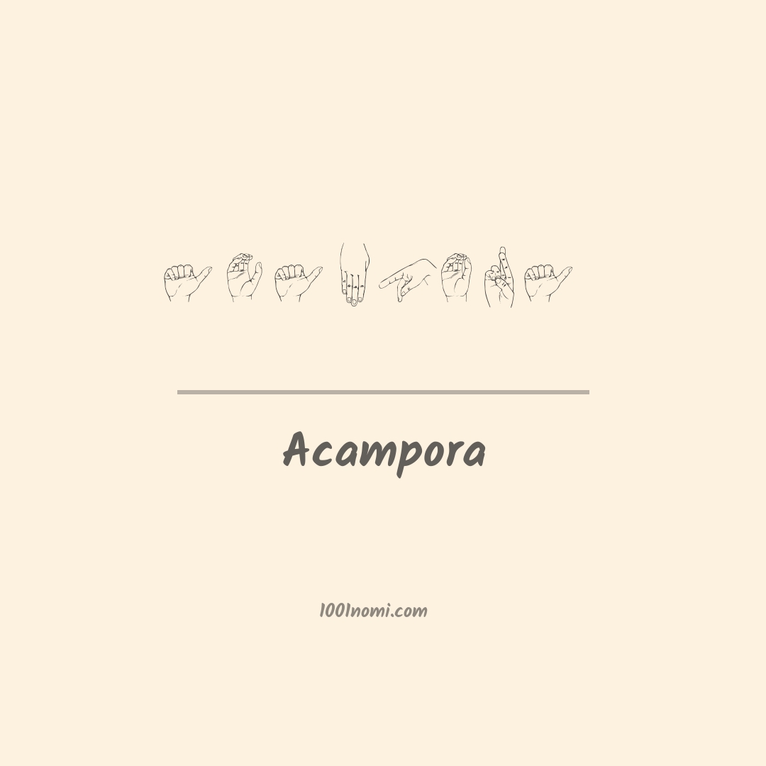 Acampora nella lingua dei segni