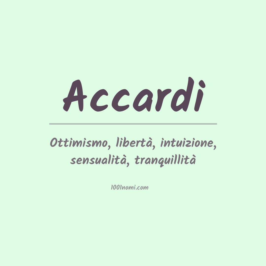 Significato del nome Accardi