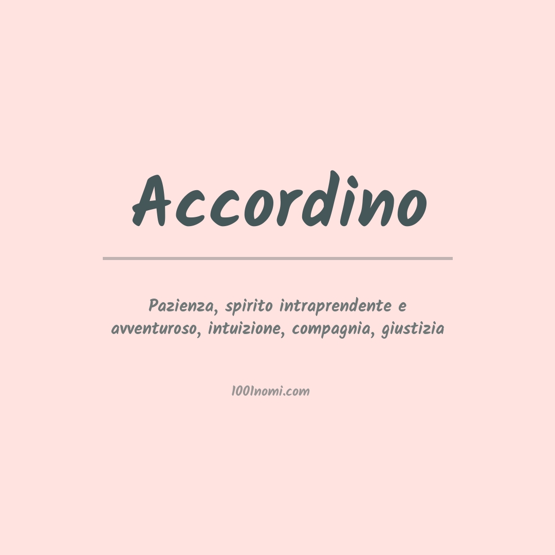 Significato del nome Accordino