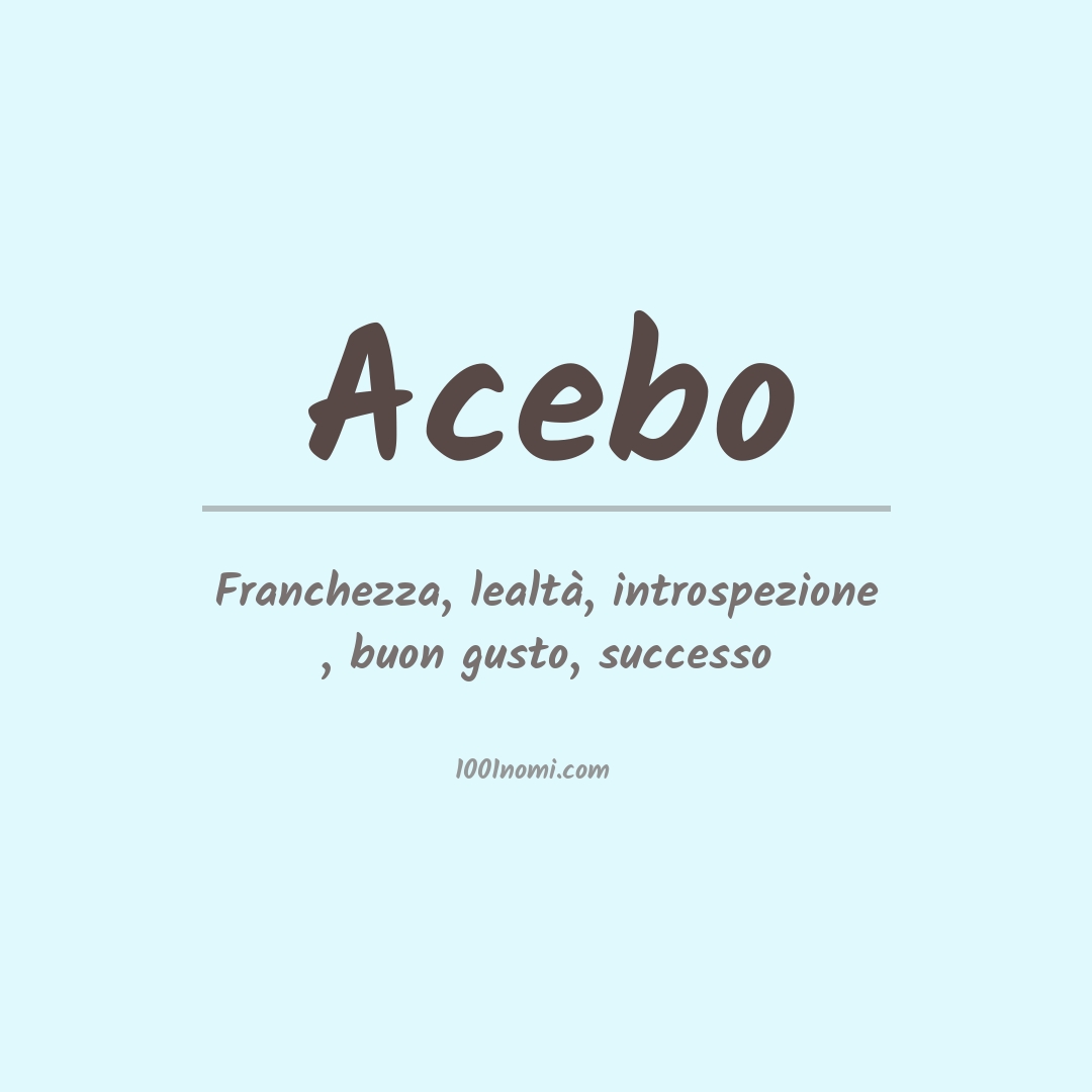 Significato del nome Acebo