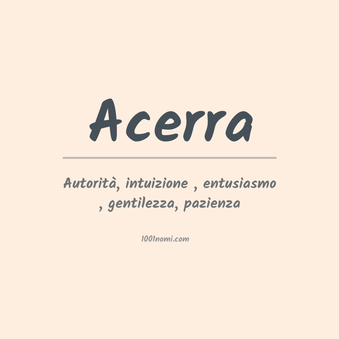 Significato del nome Acerra