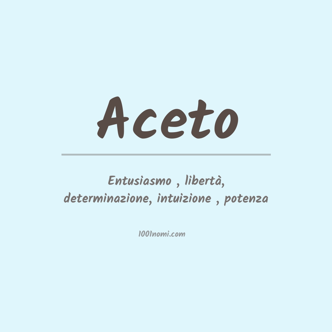 Significato del nome Aceto