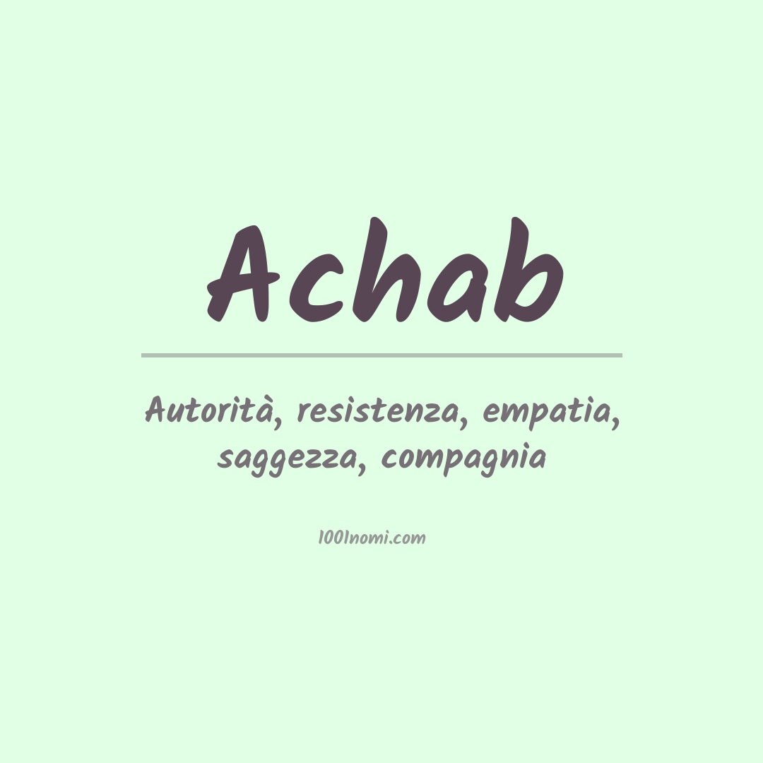 Significato del nome Achab Significato del nome Achab