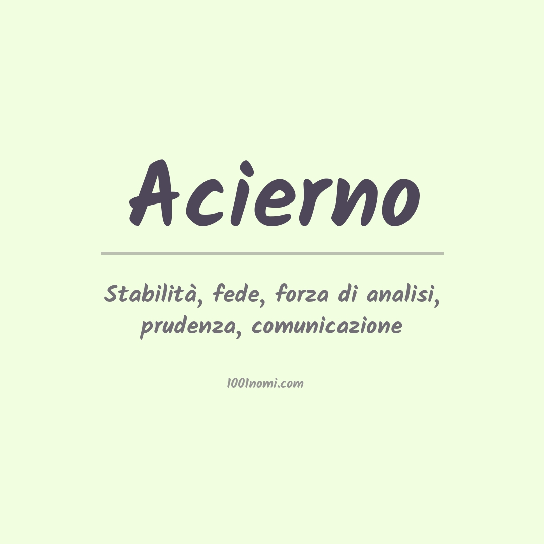 Significato del nome Acierno