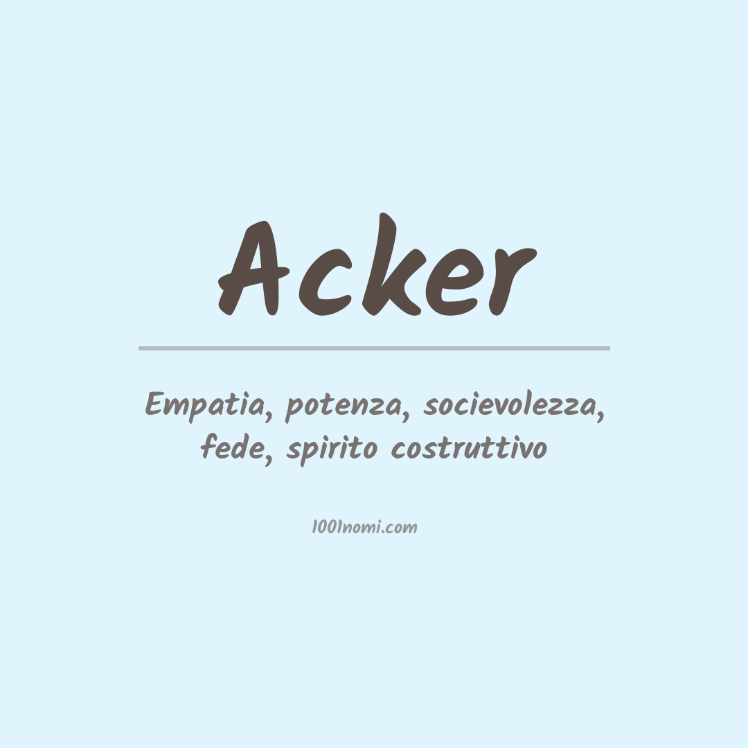 Significato del nome Acker