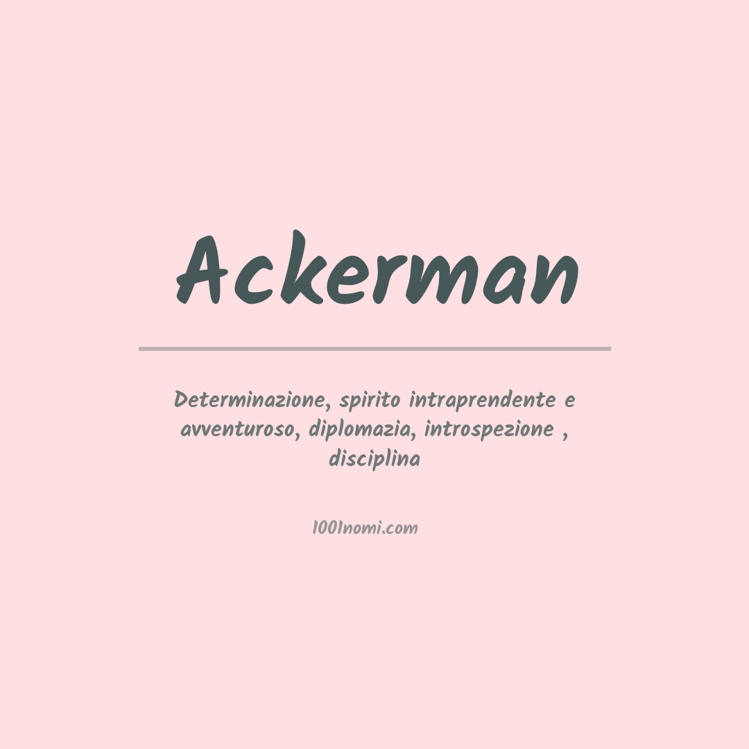 Significato del nome Ackerman