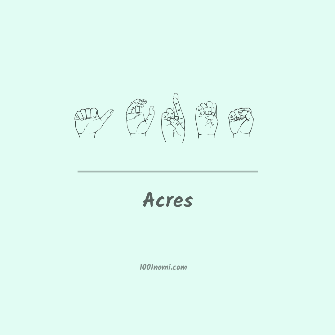 Acres nella lingua dei segni