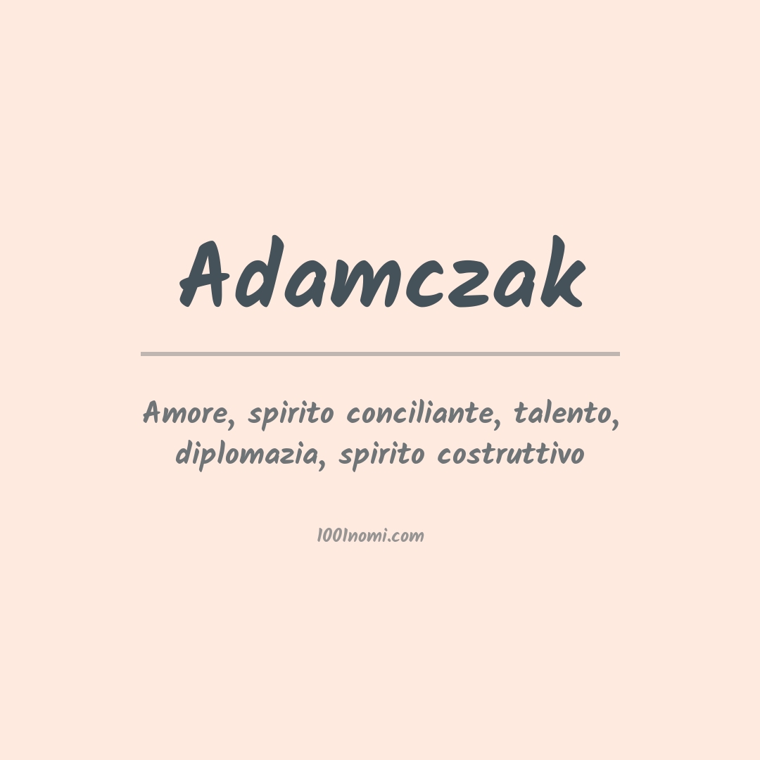 Significato del nome Adamczak