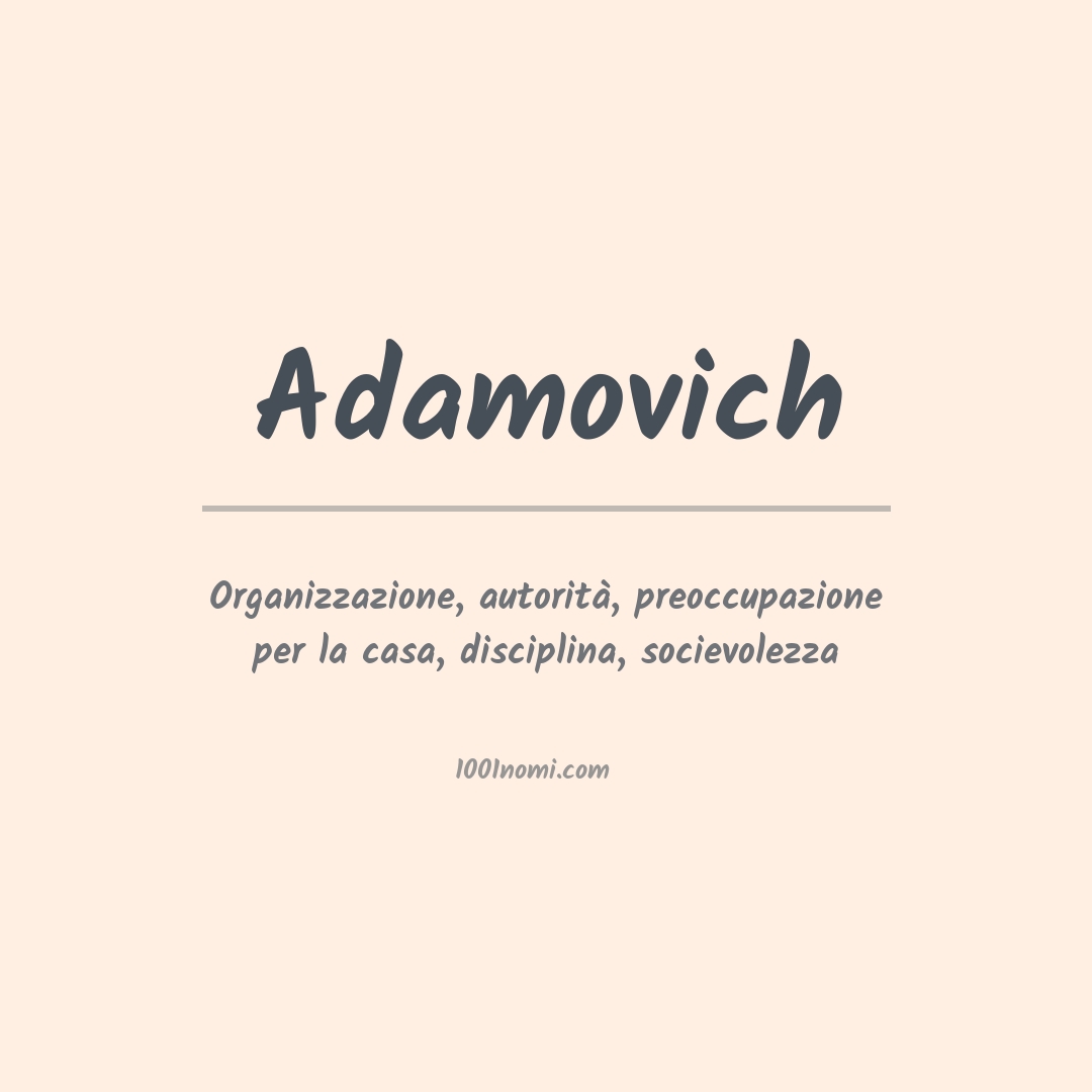 Significato del nome Adamovich