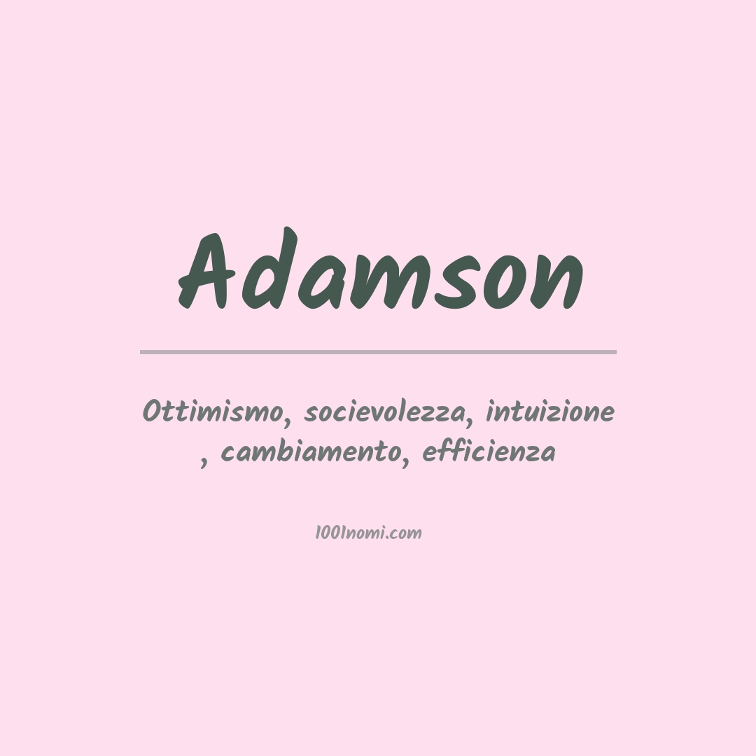 Significato del nome Adamson