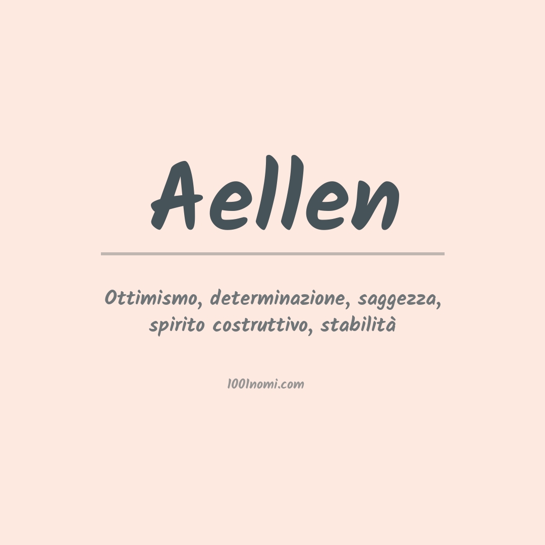 Significato del nome Aellen