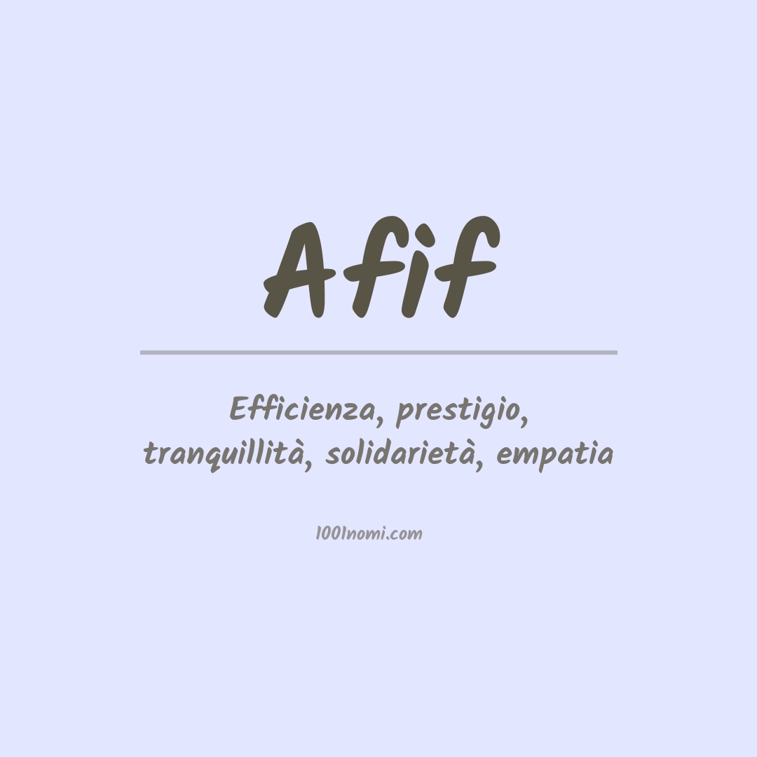 Significato del nome Afif