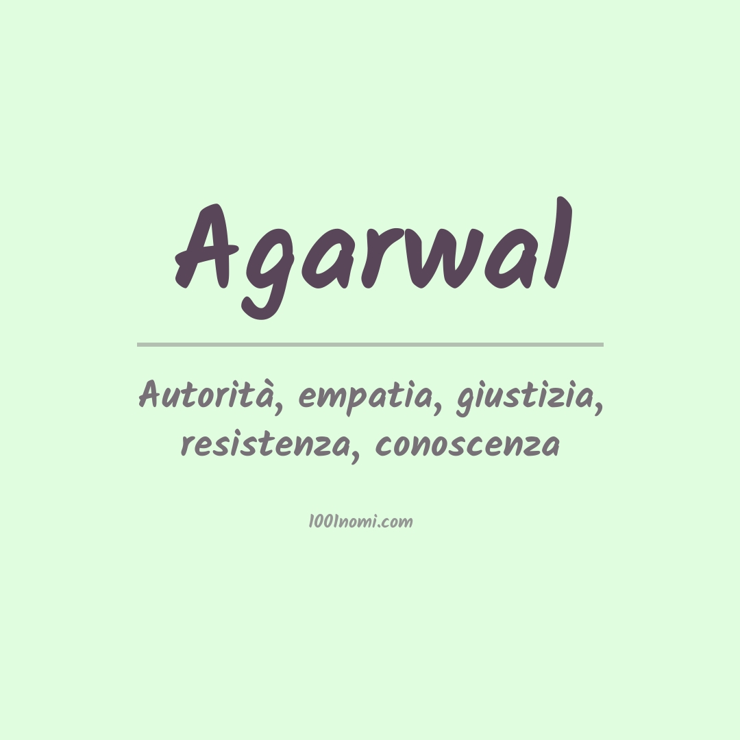 Significato del nome Agarwal