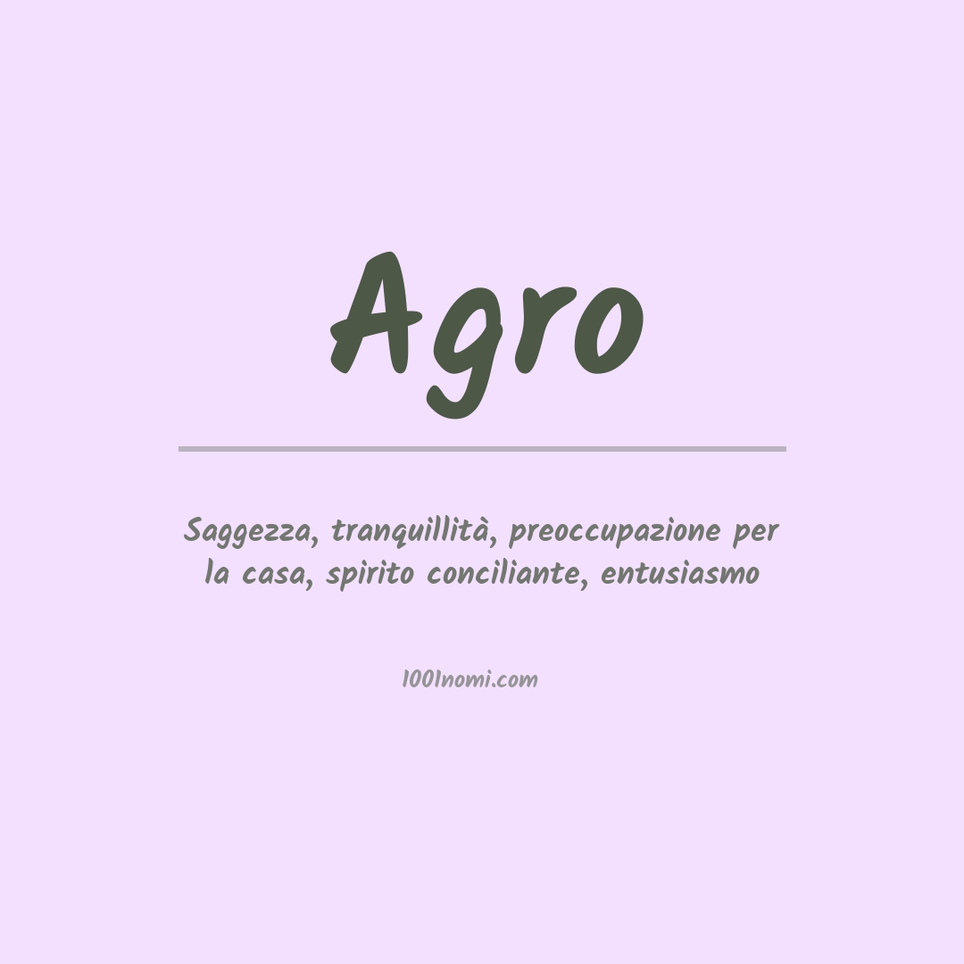 Significato del nome Agro