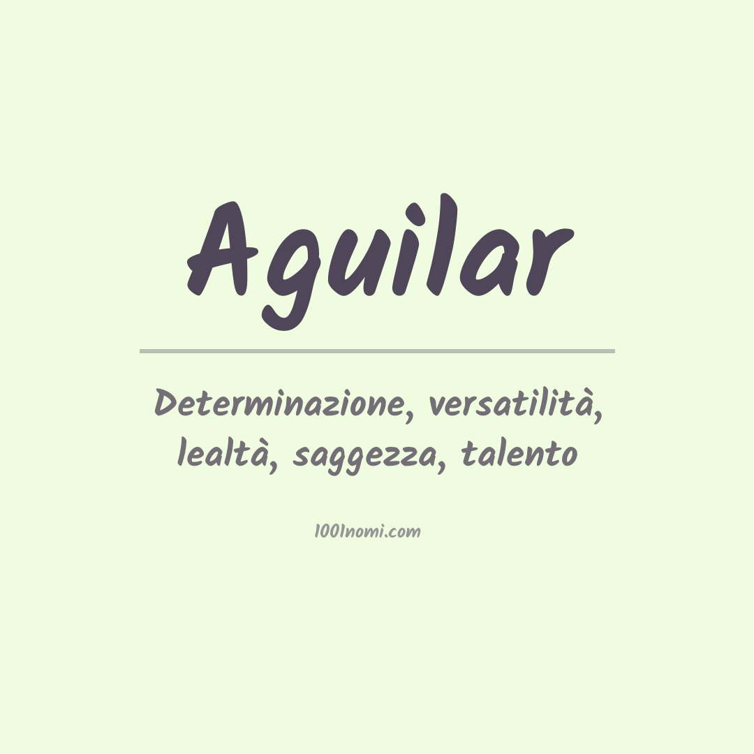 Significato del nome Aguilar