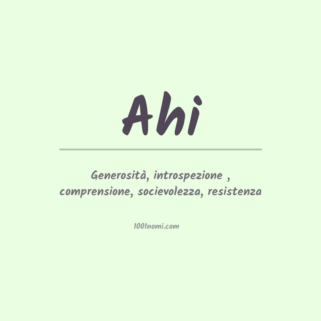 Significato del nome Ahi