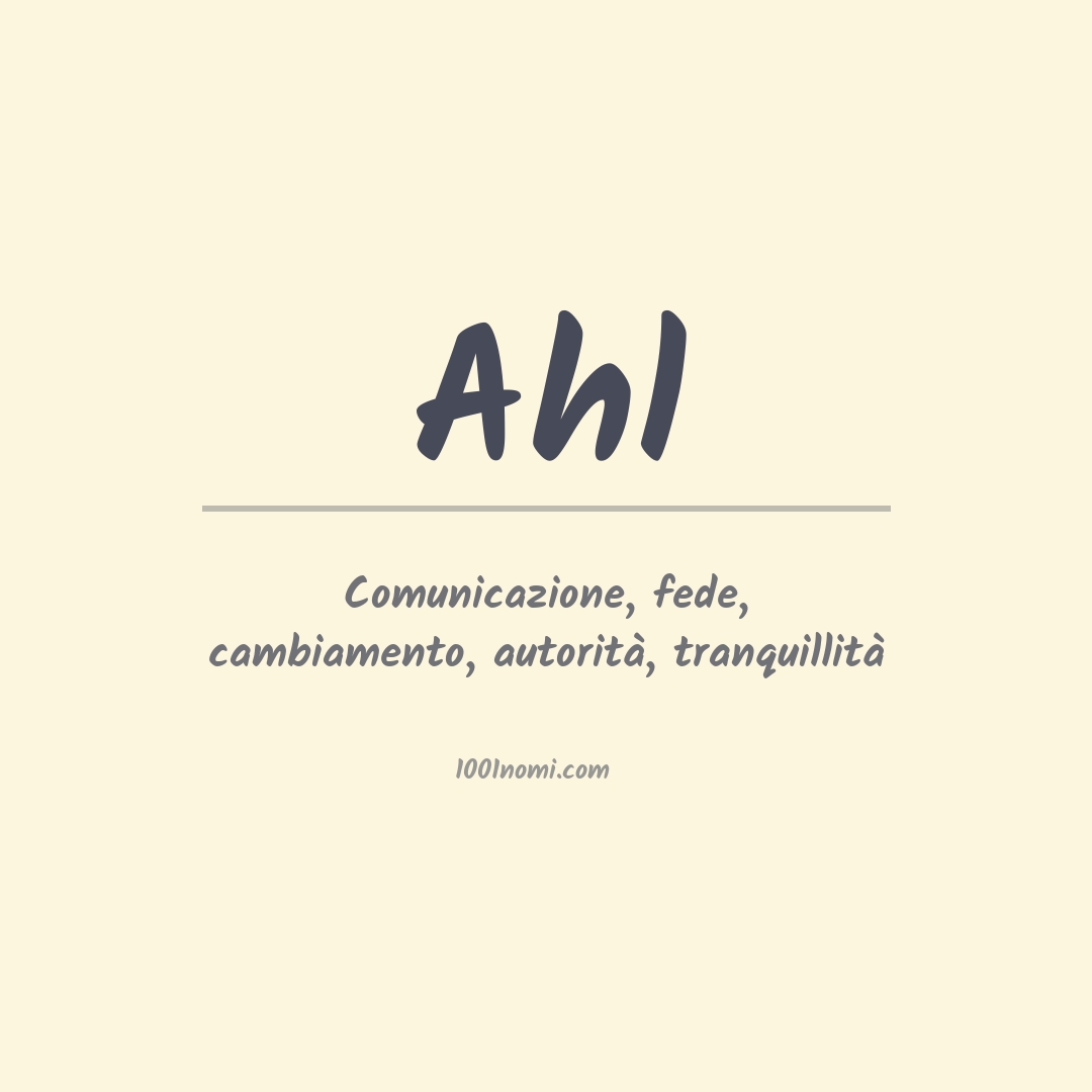 Significato del nome Ahl