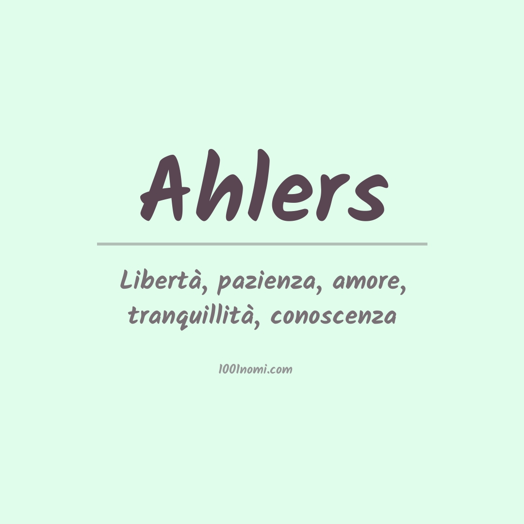 Significato del nome Ahlers