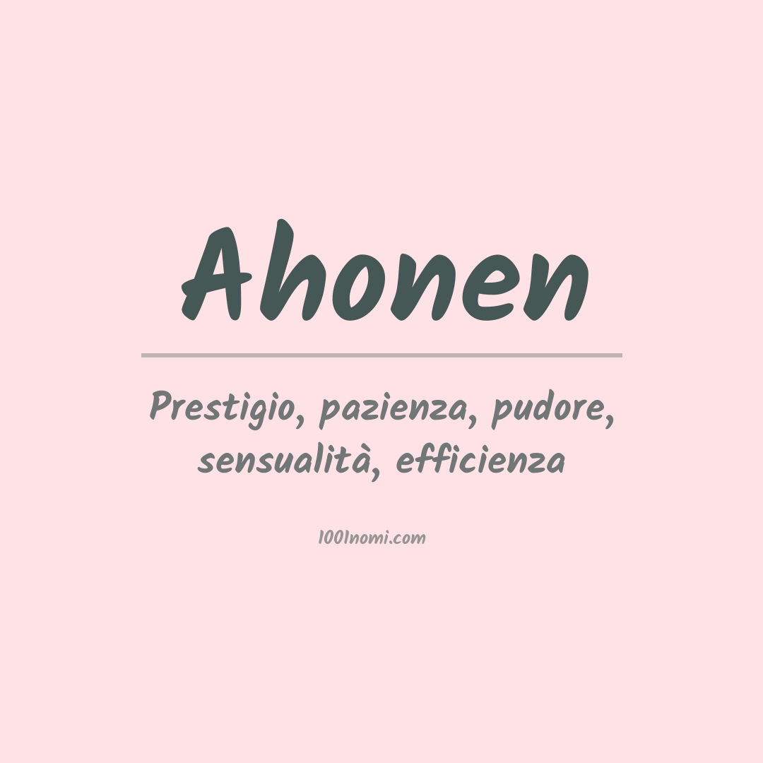 Significato del nome Ahonen