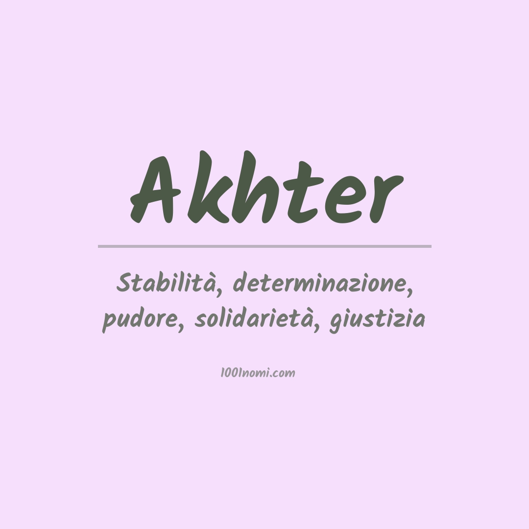 Significato del nome Akhter