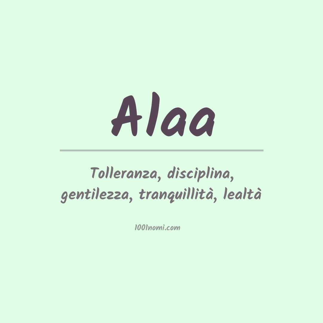 Significato del nome Alaa