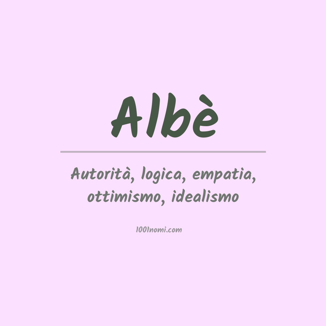 Significato del nome Albè
