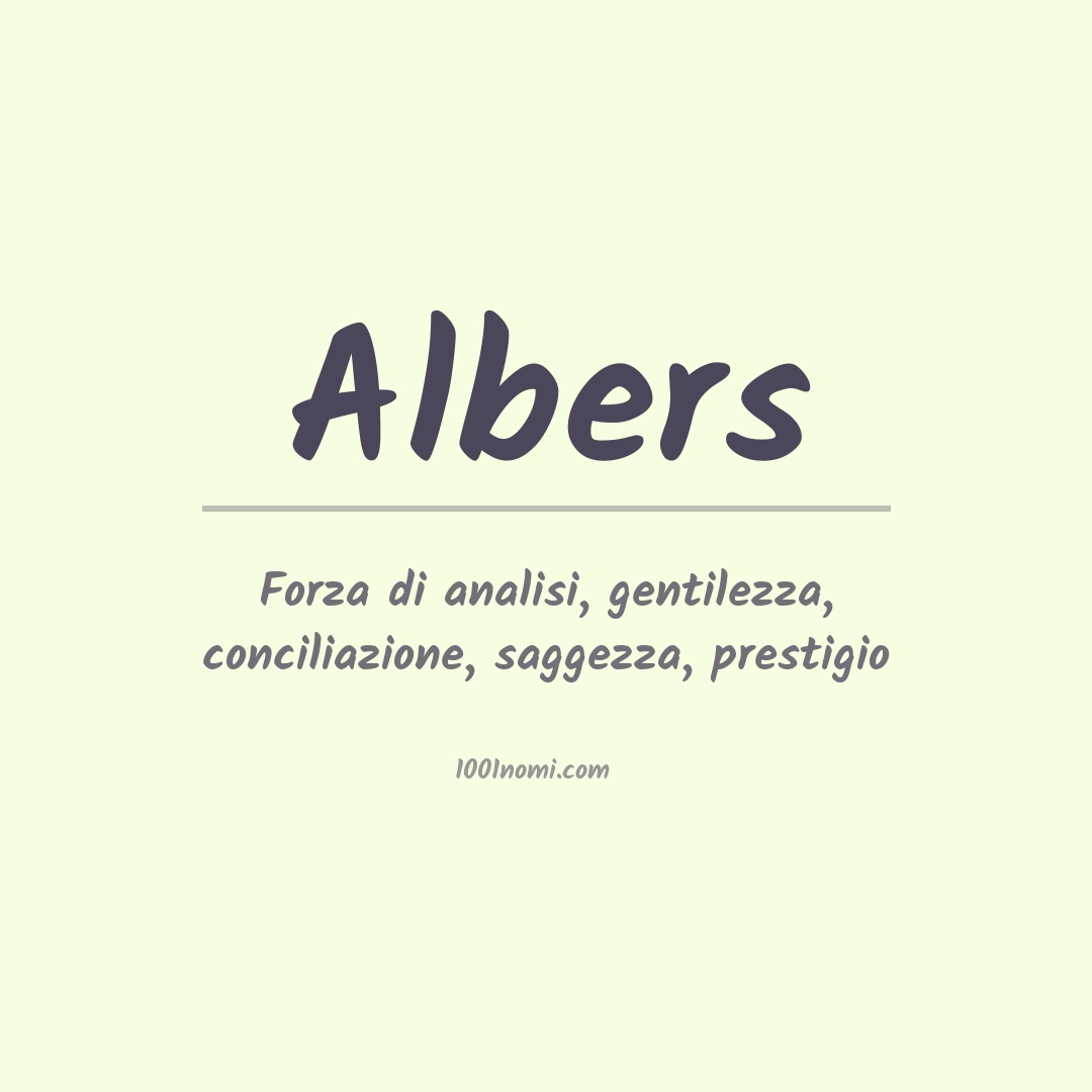 Significato del nome Albers