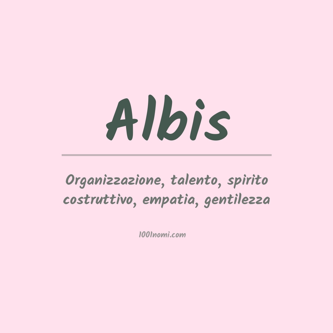Significato del nome Albis Significato del nome Albis