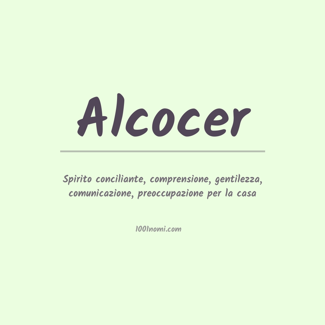 Significato del nome Alcocer