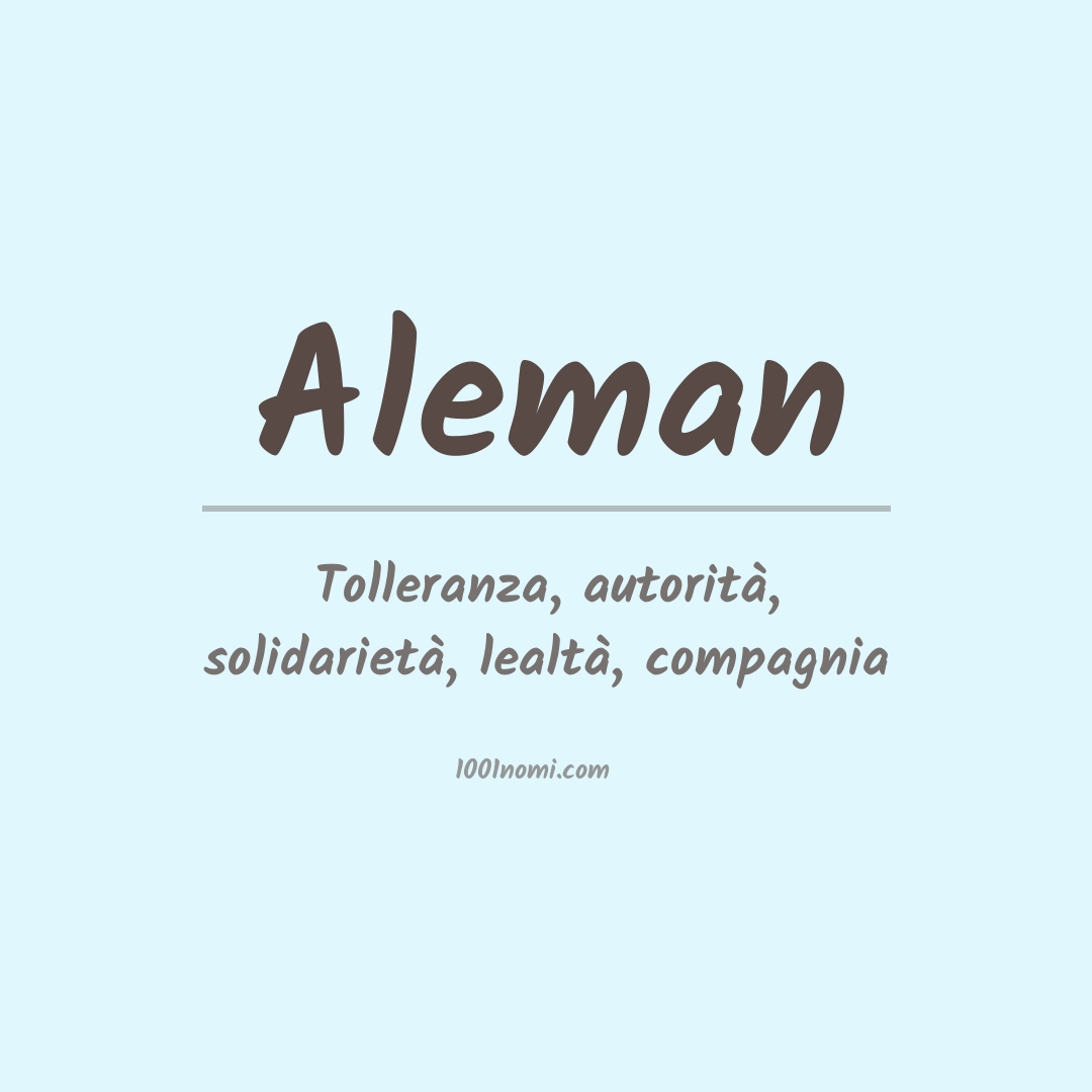 Significato del nome Aleman